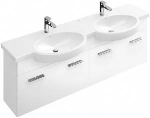 Тумба під дві раковини Villeroy & Boch Central Line підвісна 155х49.2х31 біла A287E1DH