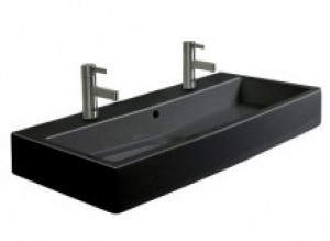 Раковина для ванної накладна подвійна Villeroy & Boch колекція Memento чорна 5133C1S0