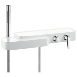 Змішувач одинважільний для ванни з душем Hansgrohe колекція Axor Bouroullec хром / білий 19420400