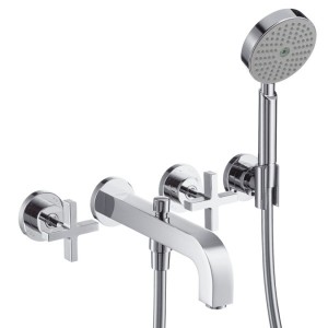 Змішувач двохвентильний для ванни з душем Hansgrohe колекція Citterio хром 39447000
