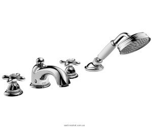 Змішувач двохвентильний на борт ванни з душем Hansgrohe колекція Axor Carlton хром 17444000