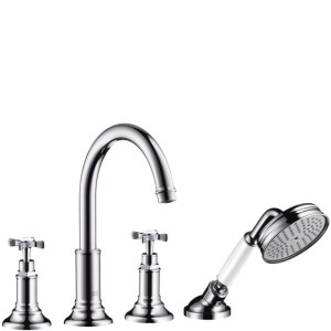 Змішувач двохвентильний на борт ванни з душем Hansgrohe колекція Axor Montreux хром 16546000