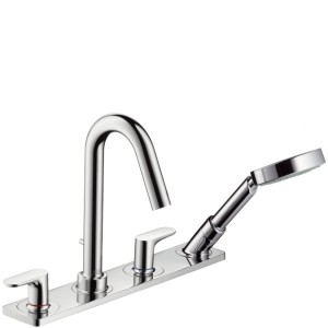 Смеситель двухвентильный на борт ванны с душем Hansgrohe коллекция Axor Citterio M хром 34445000