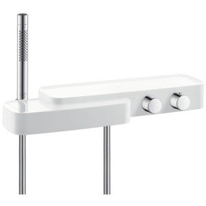 Змішувач з термостатом двухвентильний з душем Hansgrohe Axor Bouroullec білий / хром 19741400