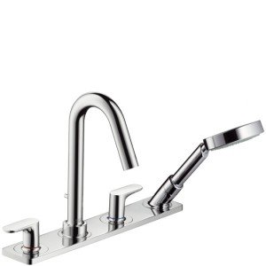 Смеситель двухвентильный на борт ванны с душем Hansgrohe коллекция Axor Citterio M хром 34445000