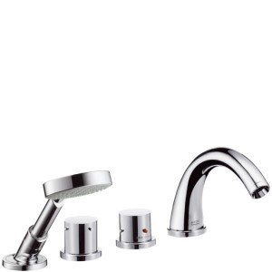 Змішувач з термостатом двухвентильний на борт ванни з душем Hansgrohe Axor Starck хром 10466000