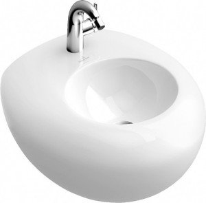 Біде підвісне Villeroy & Boch колекція Pure Stone 59х53х39 з переливом 547001R1