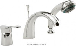 Змішувач одинважільний на борт ванни з душем Ferro колекція Padwa хром ВТP11A