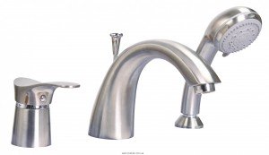 Змішувач одинважільний на борт ванни з душем Ferro колекція Padwa сатин BTP11APVD