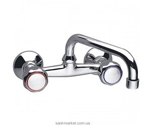 Змішувач для раковини двухвентильний настінний Ferro колекція Standard New хром BSTC3