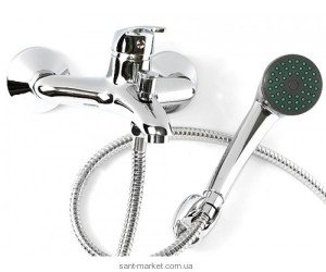 Змішувач одинважільний для ванни з душем Ferro колекція Basic хром BBC11