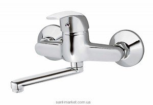 Смеситель для раковины однорычажный настенный Ferro коллекция Vasto хром BVA3