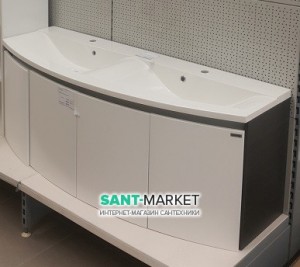 Тумба под раковину Gorenje Oasis подвесная 140х49 5х50 белый/антрацит 790187