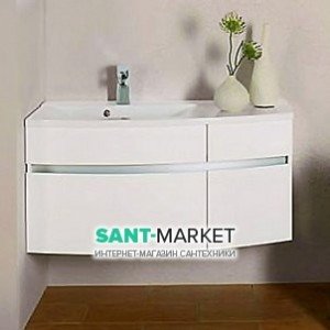 Тумба под раковину Gorenje Oasis левая подвесная 105х49.5х50 белый матовый 790203