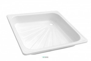 Душовий піддон сталевий емальований квадратний Ferro 90х90х15 білий FBK3