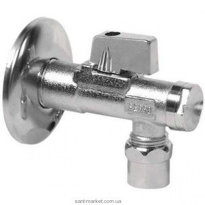 Ferro Шаровой кран для воды угловой водозаборный с розеткой и фильтром 1/2 Z270