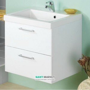 Тумба под раковину Gorenje Quadra подвесная 60х45х60 белый глянец 791469