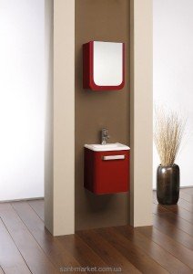 Тумба под раковину Gorenje Jazz Small L левая подвесная 35х33х40 красный матовый 910079