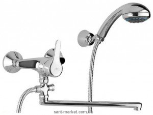 Змішувач одинважільний з довгим виливом та душем Mofem колекція Trend хром 155-0003-08