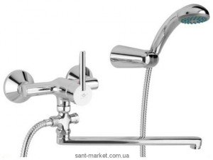 Змішувач одинважільний з довгим виливом та душем Mofem колекція Mambo хром 155-0012-10