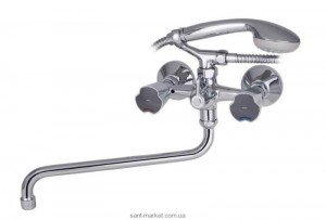 Смеситель двухвентильный с длинным изливом и душем Mofem коллекция Nova хром 145-0050-33