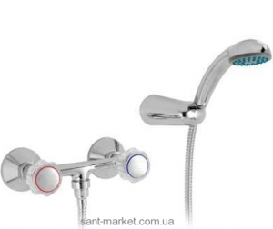 Змішувач для душу настінний двухвентильний Mofem Primula з душовим набором хром 143-0014-34