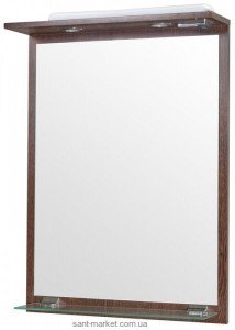 Аквародос Вікторія Дзеркало з підсвічуванням і поличкою 60см венге 036744