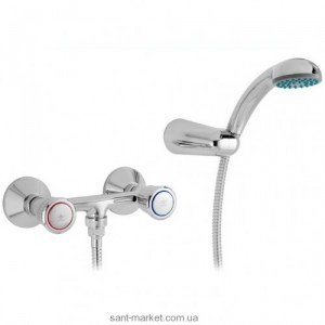Змішувач для душу настінний двухвентильний Mofem Favorit з душовим набором хром 143-0014-15
