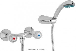 Смеситель для душа настенный двухвентильный Mofem коллекция Iris с душевым набором хром 143-0014-37