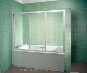 Ravak Штора д / ванни AVDP 3-140 Рейн профіль білий пласт. 40VM010241