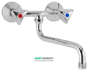 Смеситель для кухни Mofem Metal Plus двухвентильный настенный ретростиль 142-0023-00