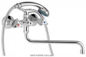 Смеситель двухвентильный с длинным изливом и душем Mofem коллекция Metal plus хром 145-0009-30