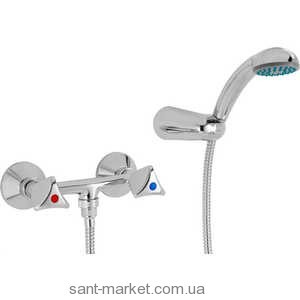 Смеситель для душа настенный двухвентильный Mofem Metal plus с душевым набором хром 143-0003-03