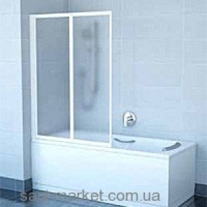 Ravak Штора д/ванны VS 2 105 Рейн  профиль белый  пластик 796M010041