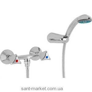 Смеситель для душа настенный двухвентильный Mofem Metal plus с душевым набором хром 143-0014-39