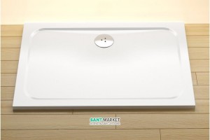Душовий піддон штучний мармур прямокутний Ravak Gigant Pro Chrome 110х80х3 білий XA04D401010