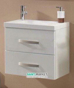 Тумба под раковину Gorenje Slim F 80.05 подвесная 80х50х35 белый глянец 792086