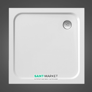 Душевой поддон литой мрамор квадратный Ravak Perseus Pro Chrome 90х90х3 белый  XA047701010
