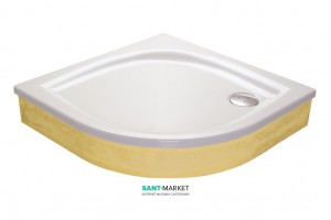 Душевой поддон акриловый четверть круга Ravak Elipso EX 90х90х17.5 белый A227701310