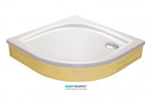 Душевой поддон акриловый четверть круга Ravak Elipso EX 100х100х17.5 белый  A22AA01310