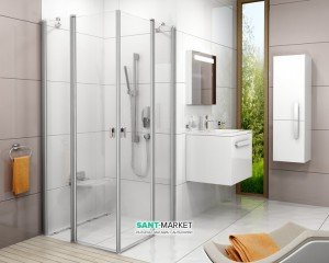 Душевая дверь в угол Ravak Chrome CRV2 стеклянная распашная 120х195 1QVG0C00Z1