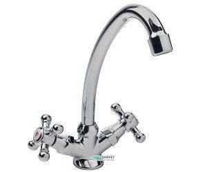 Смеситель для кухни Rubineta C-8 CROSS Rubin Ceramic двухвентильный ретростиль C8J006