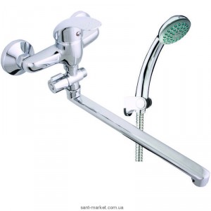 Смеситель однорычажный с длинным изливом и душем Rubineta коллекция Turbo хром T2CK04