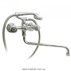 Смеситель двухвентильный с длинным изливом и душем Mofem коллекция Trigo хром 145-0057-34