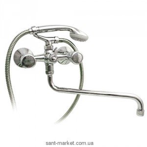 Змішувач двохвентильний з довгим виливом та душем Mofem колекція Trigo хром 145-0057-34