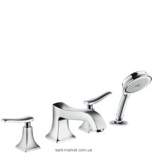 Змішувач двохвентильний на борт ванни з душем Hansgrohe колекція Metris Classic хром 31314000