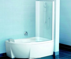 Ravak Штора д/ванны EVSK 1-85 РОСА 150/160 L Транспарент  стекло 76L60100Y1