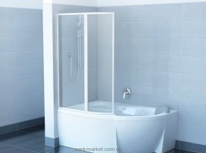 Ravak Штора д/ванны VSK 2 РОСА 150 L Рейн  пласт. 76L8010041