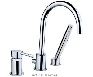 Змішувач одинважільний на борт ванни з душем Teka колекція Alaior хром 221520200