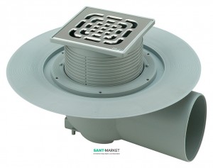 Сливной трап для душа Viega Advantix мокрый затвор боковой выпуск 145х145 557171